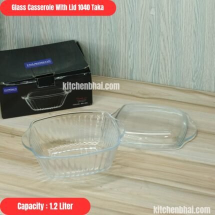 Square Oven Pot with Tempered Glass Lid -Glass Casserole