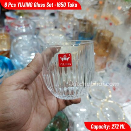 Premium Water Glass Juice Glass- 6 Pcs Short Glass Set – 272 ml