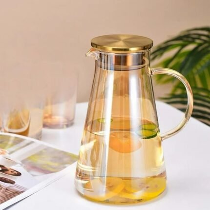 Borosilicate Glass Water Jug - 1.9 Liter (Golden)