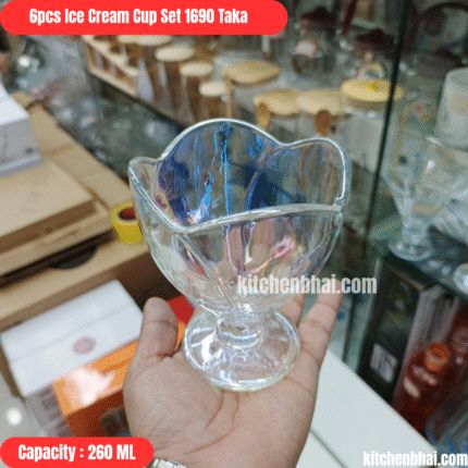 Premium Ice Cream/Dessert Cup Set- 6 Pcs Set - Rose Rainbow Design