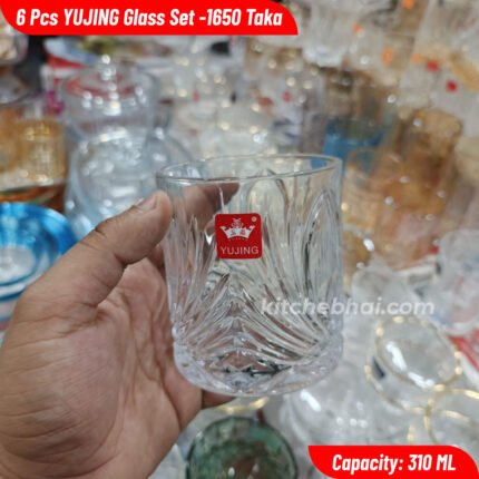 Premium Water Glass Juice Glass- 6 Pcs Short Glass Set – 310 ml