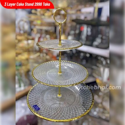 Premium 3 Layer Glass - Cake, Dessert, Appetizer Serving Platter / Stand