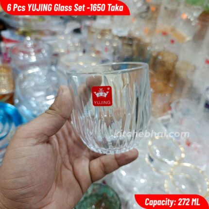 Premium Water Glass Juice Glass- 6 Pcs Short Glass Set – 272 ml
