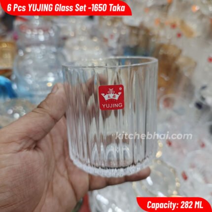 Premium Water Glass Juice Glass- 6 Pcs Short Glass Set – 282 ml