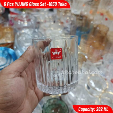 Premium Water Glass Juice Glass- 6 Pcs Short Glass Set – 282 ml