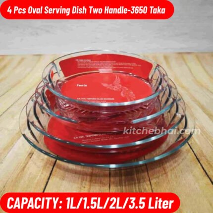 4 Pcs Oval Serving Dish Two Handle