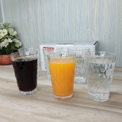 Premium Water Glass Juice Glass- 6 Pcs Glass Set -H&S