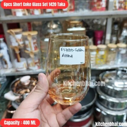 Premium Water Glass Juice Glass- 6 Pcs Short Glass Set – 400ml