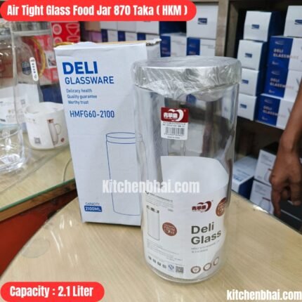 Borosilicate Air Tight Glass Food Jar With Stainless Steel Lid- 2100 ML