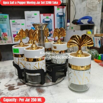 6pcs Salt & Pepper Moving Jar Set
